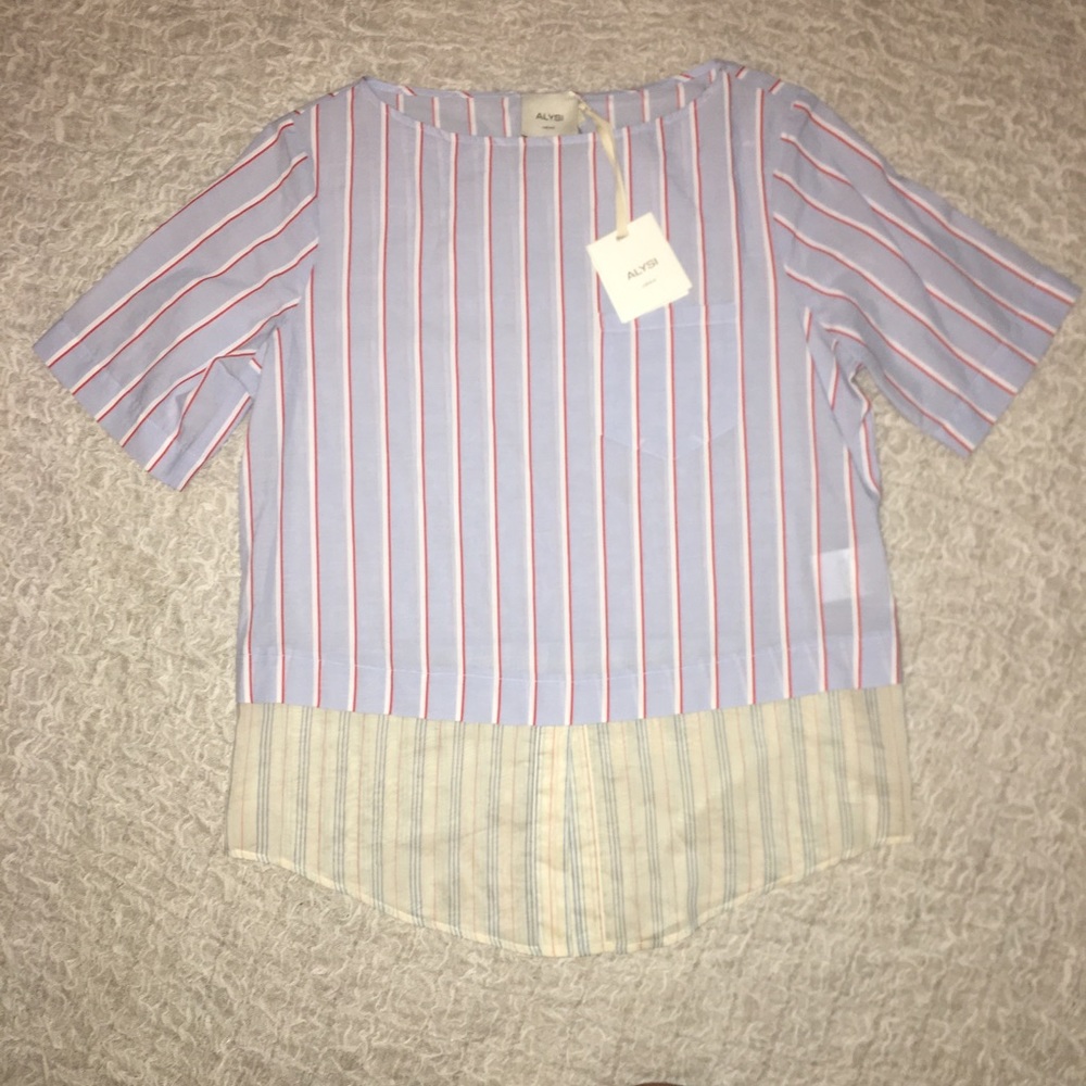 Alysi Striped Blouse - NWT - H